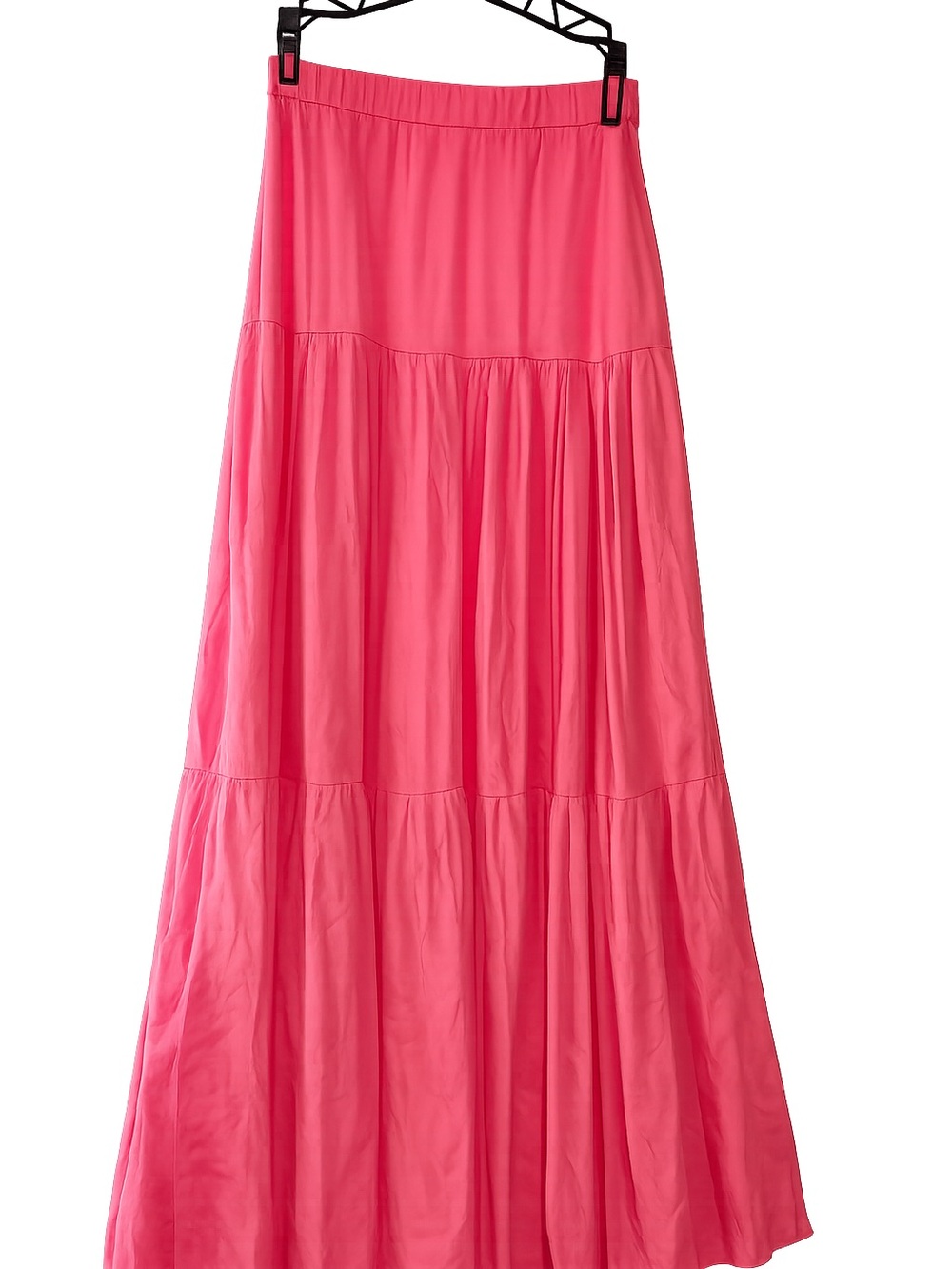 Tiered Maxi Skirt in Bright Pink